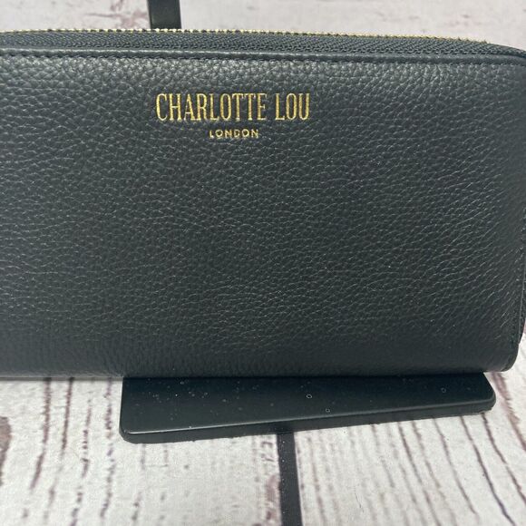 Charlotte Lou London Full Grain Leather Zip‎ Around Rectangle Wallet - Picture 2 of 10